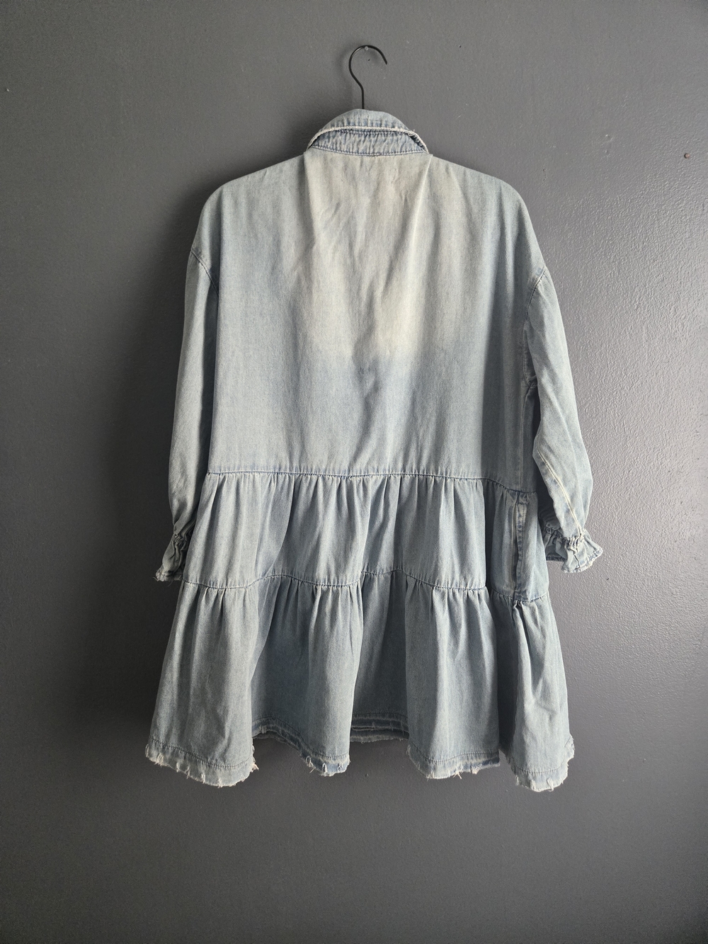 Veveret Pleated Tiered Ruffle Mini Retro Chic Dress Medium - Picture 9 of 9